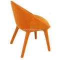 Italian minimalist orange genuine leather single chairs